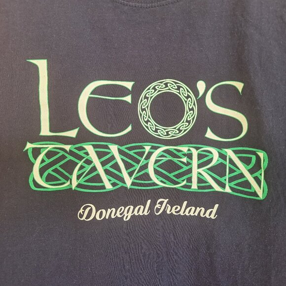Leo's Tavern Donegal Ireland Tee Unisex 2X Black 100% Cotton XXL Meenaleck Y2K - Picture 2 of 11